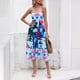 thumbnail image 4 of Vestido de verano para mujer, sexy, con estampado de posicionamiento, sin mangas, con vuelo grande, 4 of 6