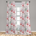thumbnail image 5 of Ambesonne Starfish Curtains, Doodle Fauna and Flora, Pair of 28"x63", Dark Coral Pale Pink, 5 of 5