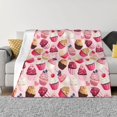 thumbnail image 3 of Throw Blanket for Couch, Pink Fruit Ice Cream Print Super Soft Fuzzy Comfy Warm Throw Blanket, Cuteness Lightweight Cozy Plush Flannel Blanket & Throws for Sofa and Bed All Season, 3 of 5