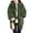 Army Green M, variant on Women Thick Coat for Autumn Winter Warmth Solid Color Mid-Length Fleece Jacket with Pockets Loose Zipper Hooded Coat for Daily Wear