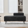 thumbnail image 3 of GVN Love seat Couch,49.6" Wide Upholstered Mini Loveseat with Metal Legs, 2-Seater Small Sofa End of Bed Bench, Charcoal, 3 of 8