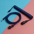 thumbnail image 2 of Coiled Usb Keyboard Cable 5PIN Gx16 aviator Spring Coil Type c Charging Cable for Mechanical Keyboard, 2 of 5