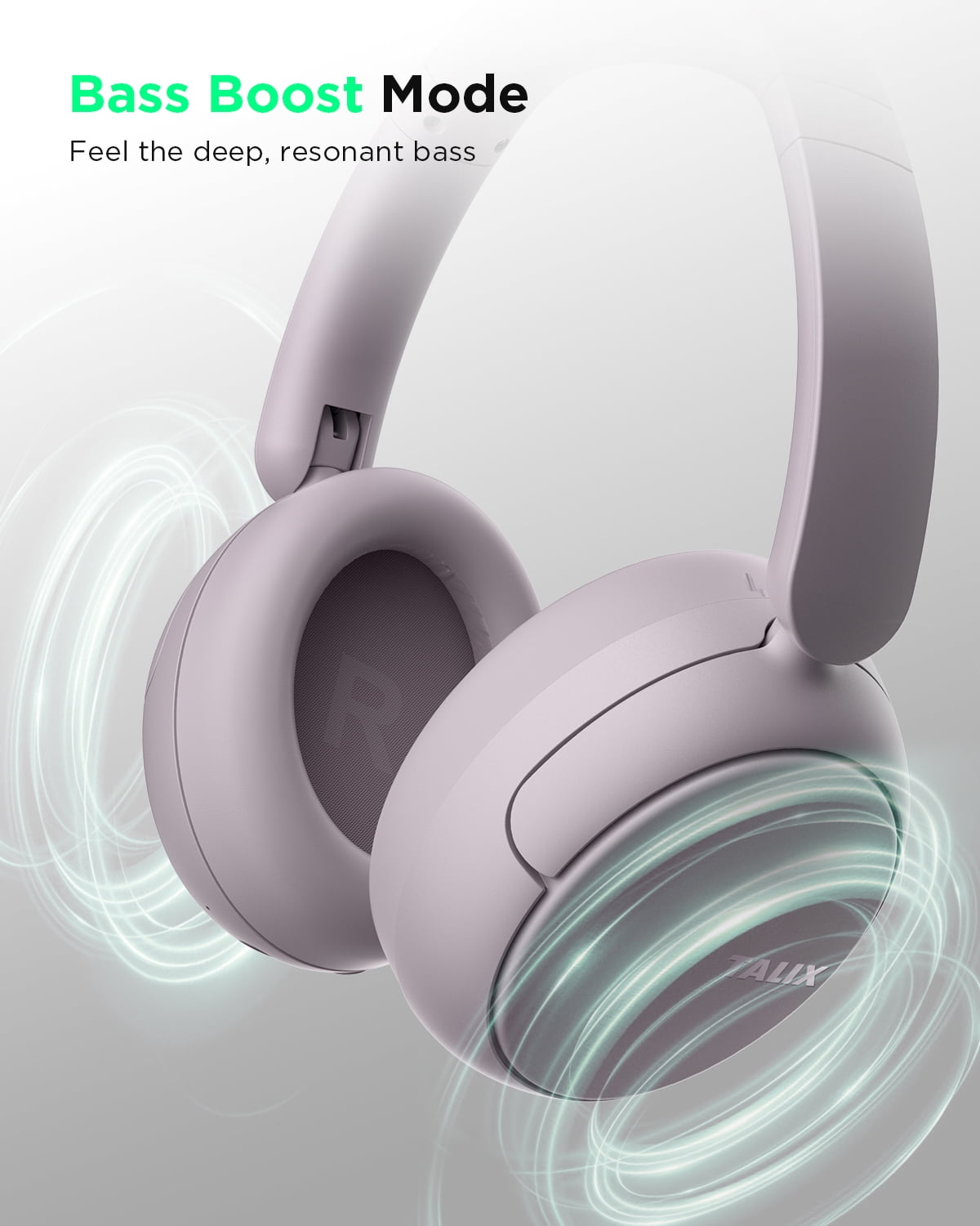 TALIX H30 Adaptive ANC Wireless Headphones Over Ear,Active Noise Cancellation with Multiple Modes,Purple