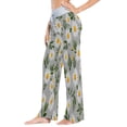 thumbnail image 3 of Women's Long Sleep Pants Home Pants Sleep Pants Wide-Leg Pants Design Elastic Fabric Casual Pants S White Chrysanthemum Pattern, 3 of 7