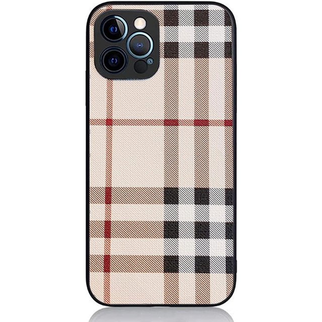 Funda de lujo para iPhone 13 Pro Max, estilo clásico de cuadros, cubierta de cuero PU ajustada y ultrafina compatible con iPhone 13 Pro Max de 6,7 pulgadas. Rojo Verde 13Pro Max