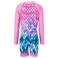thumbnail image 5 of Kids Girls One Piece Zipper Swimsuit Long Sleeve Swimwear Bathing Suit Rash Guard 4-12 Years, 5 of 8