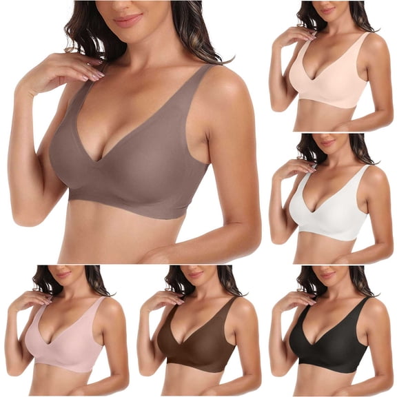 TTUHYWXI Deep V Mesh Bras for Women No Underwire Buttery Soft Wireless Bras Lightly Support Seamless Bralettes (Grey, 3XL)