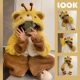 thumbnail image 4 of Hoodie Plush Cartoon Warm Pajama Kawaii Cute BEE Pocket Pajama For Women X4 U2W22, 4 of 6