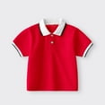 thumbnail image 2 of BOOMNY Toddler Boys Tee Shirts Short Sleeve Casual Patchwork Color Buttons Up Polo Tshirt For Boys Soft Breathable Summer Shirt Tops Lovely Child's Dailywear, 2 of 4