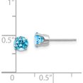 thumbnail image 4 of 14K White Gold 5mm Blue Topaz Stud Earrings (5 X 5) Made In India xbe143, 4 of 5