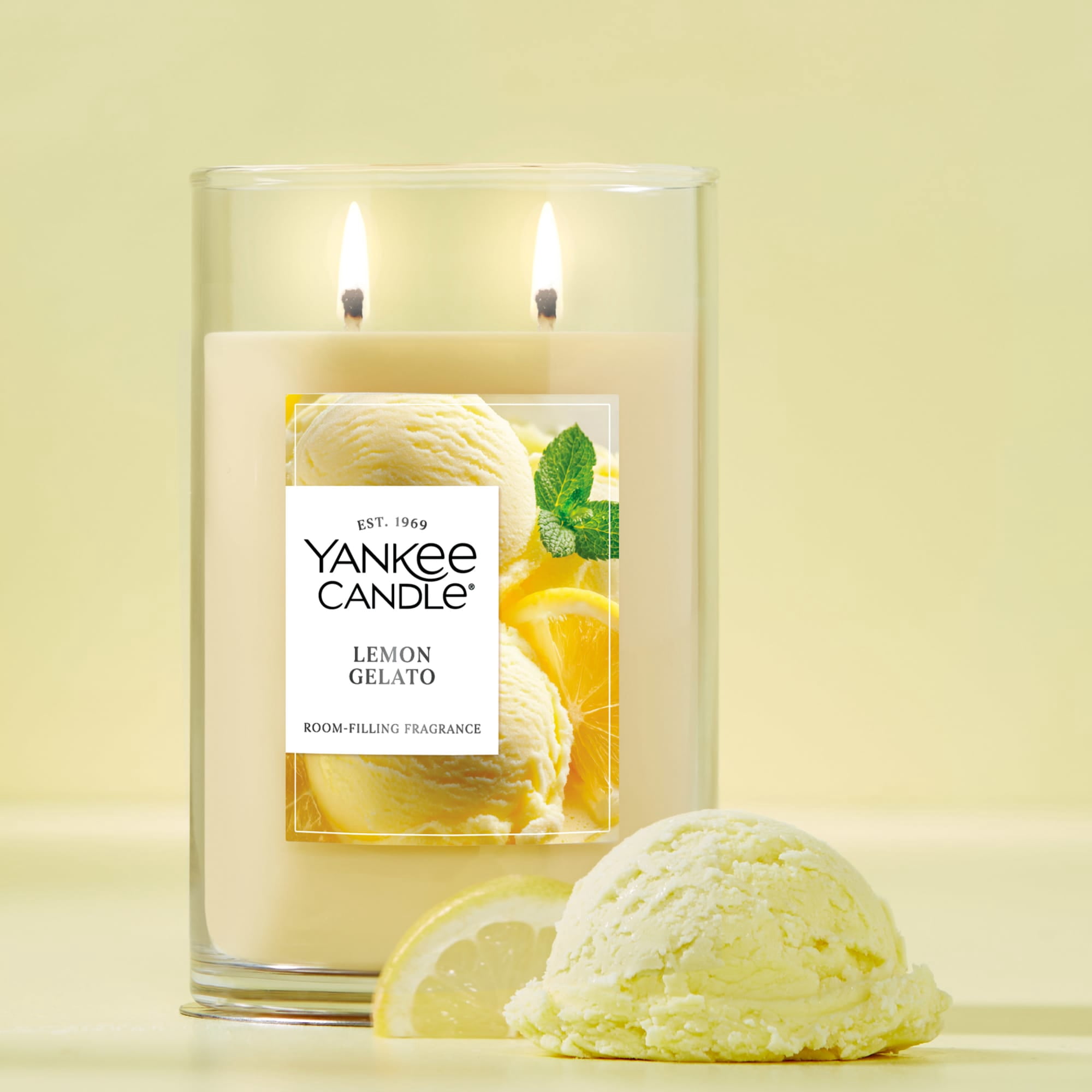 Yankee Candle Lemon Gelato Large Tumbler Scented Candles, 20 oz