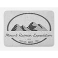thumbnail image 1 of Mt Rainier Bath Mat, Adventure Logo Look Design Mount Rainier Expedition Cascade Range, Plush Bathroom Decor Mat with Non Slip Backing, 29.5" X 17.5", Pale Grey Charcoal Grey, by Ambesonne, 1 of 2