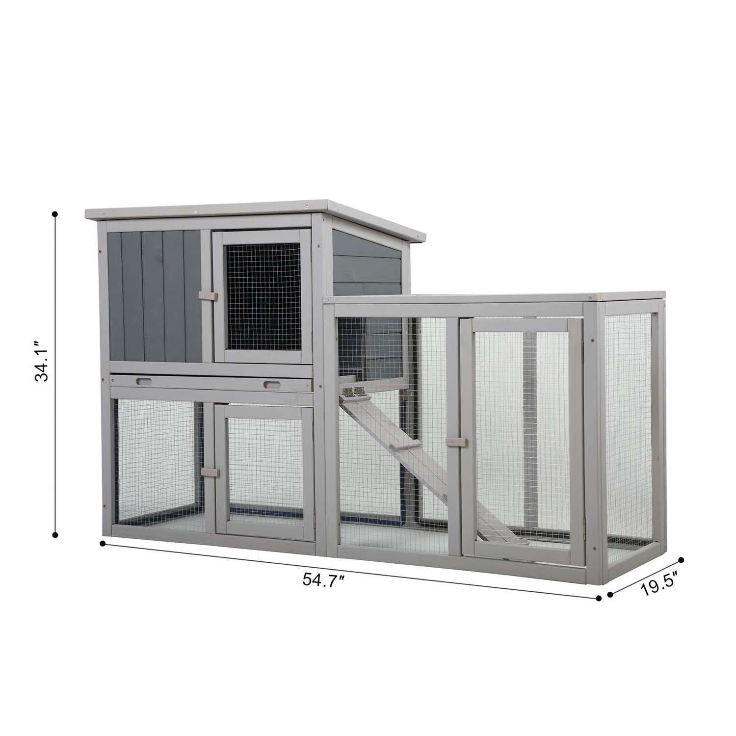 Pefilos 54" Wood Rabbit Hutch Rabbit Cage Bunny Hutch Large Bunny Cage Indoor Outdoor Two Story Guinea Pig Hamster Hutch Rabbit House Pet Cages for Small Animals Hen House, Gray Pefilos 54" Wood Rabbit Hutch Rabbit Cage Bunny Hutch Large Bunny Cage Indoor Outdoor Two Story Guinea Pig Hamster Hutch Rabbit House Pet Cages for Small Animals Hen House, Gray