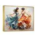 thumbnail image 2 of Designart "Kathak Dancers Peach and Blue Indian Art" Indian Art Floater Framed Canvas Print, 2 of 7