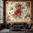 thumbnail image 6 of Floral Arrangement with Red Hibiscus and White Roses on Cream Serene Watercolor for Plant Lovers, Botanical Wall Art Decor, Housewarming Gift Tapestry Wall Hanging for Bedroom and Living Room, 6 of 7