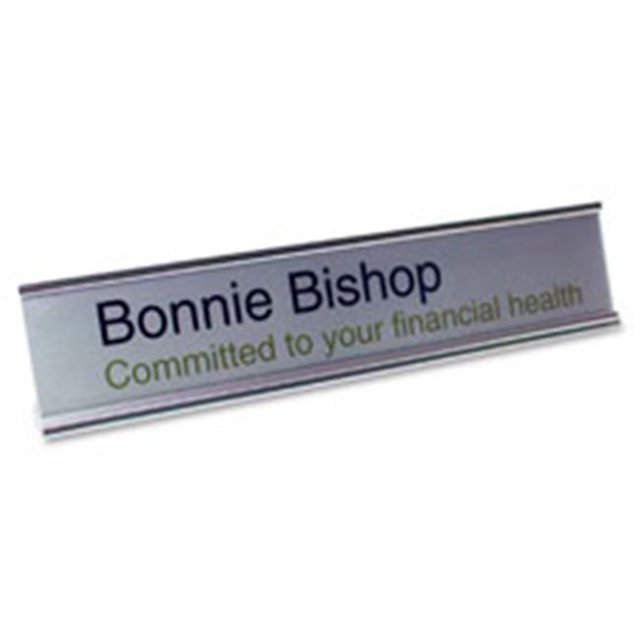 Imprint Plus IPP905899 Plus Desk Plate Signage Kit, 6 Per Kit - Silver