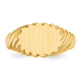 thumbnail image 4 of Diamond2Deal 14K Yellow Gold 7.5x10.0mm Open Back Signet Ring for Women Size 5, 4 of 7