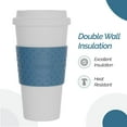 thumbnail image 3 of Copco Acadia 16 oz Travel Mug - Insulated Reusable Coffee Tumbler with Double-Walled Plastic, Leak-Proof Lid, BPA-Free - Portable Mug for Hot & Cold Drinks, Cup Holder Friendly (Blue), 3 of 7