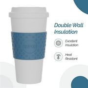 Copco Acadia 16 oz Travel Mug - Insulated Reusable Coffee Tumbler with Double-Walled Plastic, Leak-Proof Lid, BPA-Free - Portable Mug for Hot & Cold Drinks, Cup Holder Friendly (Blue)