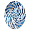 thumbnail image 2 of Designart "Fantastical Blue Matrix Geometry I" Geometric Vortex Round Wall Mirror - Oval Printed Decorative Mirror - Multiple Color Options, 2 of 5