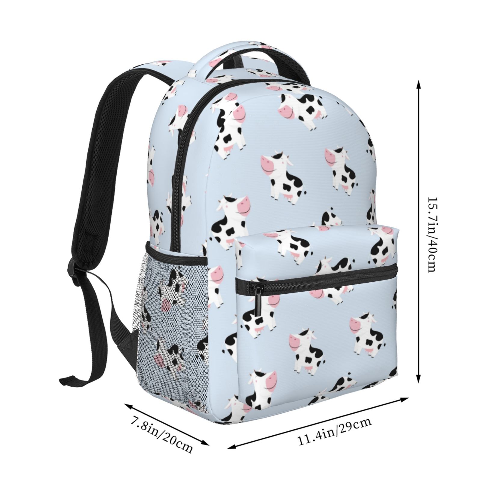 Horeoi Cute Farm Cow Print Eco-Friendly Lightweight Student Backpack for School Travel - Ergonomic Padded Laptop Compartment & Multi-Pocket Design
