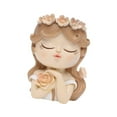 thumbnail image 4 of Macetas con cara de niña, soporte para bonsái, jarrón artesanal, escultura decorativa de resina coleccionable de dibujos animados, maceta de resina, 8x7x11cm, 4 of 8
