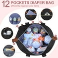thumbnail image 4 of Diaper Bag Tote - Diaper Baby Bags with Pacifier Case, Shoulder Straps, Stroller Clips, Waterproof Large Mommy Maternity Travel Baby Bag for Mom and Dad, Medium, Black, 4 of 4