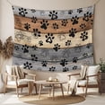 thumbnail image 2 of Haze Blue Brown Tapestry for Bedroom Wall Hanging Tapestry, Rustic Farmhouse Dog Paw Vintage Ceiling Backdrop Tapestries Poster Blanket Wall Decor for Teens Room Living Room Dorm 39" x 59", 2 of 8