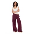 thumbnail image 2 of Forever 21 Women's Burgundy Cargo Trend Oversized Wide-Leg Jogger, Cargo Pocket Design for Athleisure & Lounging, M, 2 of 6