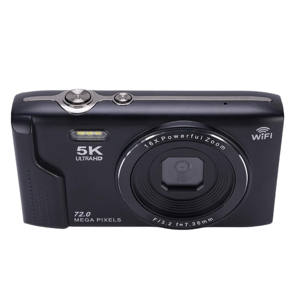 Cámarae Digital de 5K 72MP Con Wifi, 16x Zoom ácctico, 2.8 "LCD, 1200 mAh Battery Vlogging Camera Parajar, Soporte de 128 GB Enfcoque Autico, Modo Macro, Cámao Lentaque Lenta