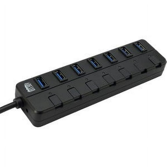 Adesso AUH-3070P – 7-Port USB 3.0 Hub with Individual Power Switch & Power Adapter