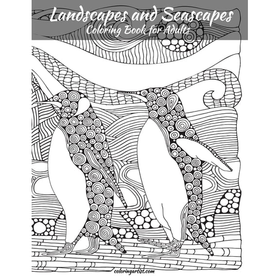 Landscapes and Seascapes Landscapes and Seascapes Coloring Book for Adults, Book 1, (Paperback)
