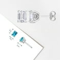 thumbnail image 4 of Everly Women's Created Sapphire Sterling Silver Earrings, 4 of 7