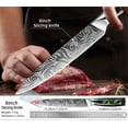 thumbnail image 3 of Myvit Damascus Steel Kitchen Knife Japanese Santoku Knife Professional Chef Knife with Easy-Grip Resin Handle and Sheath, 3 of 8