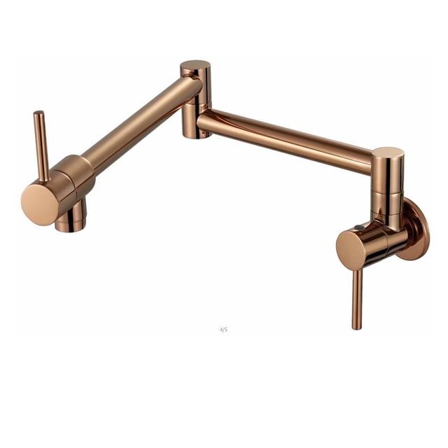 Pot Filler Tap Wall Mounted Foldable Kitchen Faucet Single Cold Single Hole Sink Tap Rotate Folding Spout Brass Round ,Easy to Install
