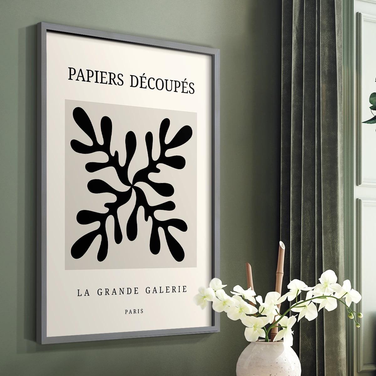 Matisse CCCXCVIII in Gray Solid Wood 11 x 14 Framed Print