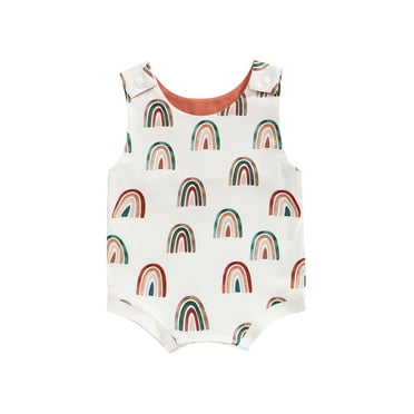 PXLKNZH Infant Baby Girl Boy Sweatshirt Bubble Romper Long Sleeve Rainbow Print Jumpsuit 1pc Fall Spring Summer Winter Outfit 3 6 Months Green