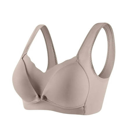 Ahuyic Seamless Nursing Bras for Breastfeeding Soft Wireless Sleep Maternity Bralette Front Buckle Breastfeeding Bra Coffee XL