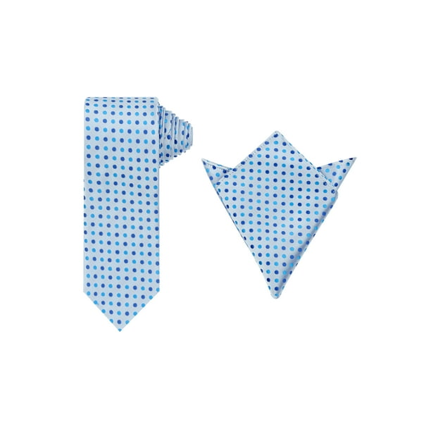 Conjuntos de corbatas para hombres INSPIRE CHIC, corbatas de lunares con pañuelo a juego para bodas y negocios, azul pastel