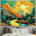 thumbnail image 2 of Nawypu  Mountain Sun Tapestry Trippy Forest Tree Tapestries Nature Landscape Tapestry for Bedroom Aesthetic Sunset Wall Tapestry Magic River Wall hanging for Room, 2 of 6