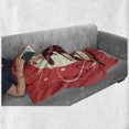 thumbnail image 6 of Samurai Soft Flannel Fleece Throw Blanket, Oriental with Circular Motif Background Traditional Japanese, Cozy Plush for Indoor and Outdoor Use, 60" x 80", Dark Coral Brown Cream, by Ambesonne, 6 of 6