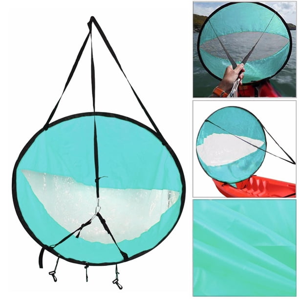 Vela Viento Kayak Plegable - Tafetán Poliéster, 110x110 Cm, Ventana Transparente, Protección UV, Azul/rojo/verde