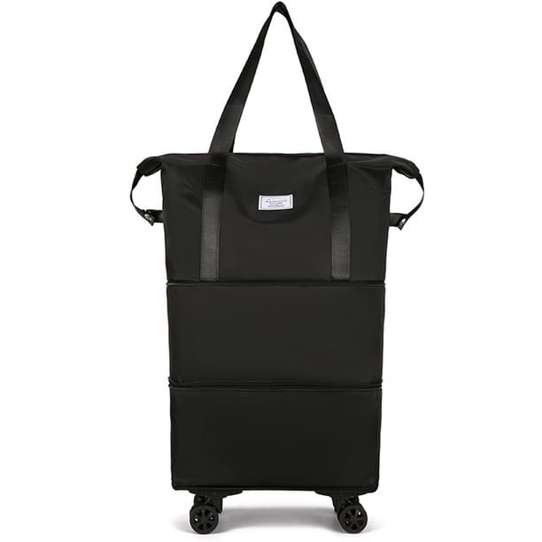 Mochila Expandible Con Ruedas Fin Semana para Exteriores Tela Oxford (negro)