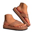 thumbnail image 2 of 2DXuixsh Women's Platform Flip Flops Solid Color Height Increasing Beach Sandals with Rhinestones Stylish Simple EVA Slides Size 8, 2 of 6