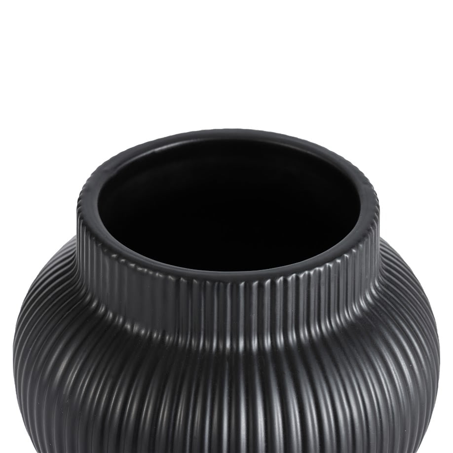 Home Décor Collection Sterling & Noble Home Black Ceramic Bubble Design 7.09" Tabletop Vase