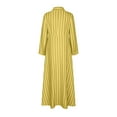thumbnail image 4 of SCSAlgin Button Down Maxi Dress for Women V Neck Long Sleeve Stripped Dresses High Waist A Line Shirt Dress, 4 of 7
