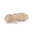 thumbnail image 4 of BLISSFUL STEP Women's Lace Up Platform Heel Espadrilles Wedge Sandals Beige 9, 4 of 7