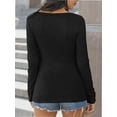 thumbnail image 6 of Womens Long Sleeve Shirts Casual Fall Fashion Clothes Tops Basic Ribbed Knit T Shirts, 6 of 6