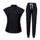 thumbnail image 1 of Uniforme médico femenino, ropa de trabajo de enfermera para peluquería canina y centro de belleza. Negro, 1 of 9