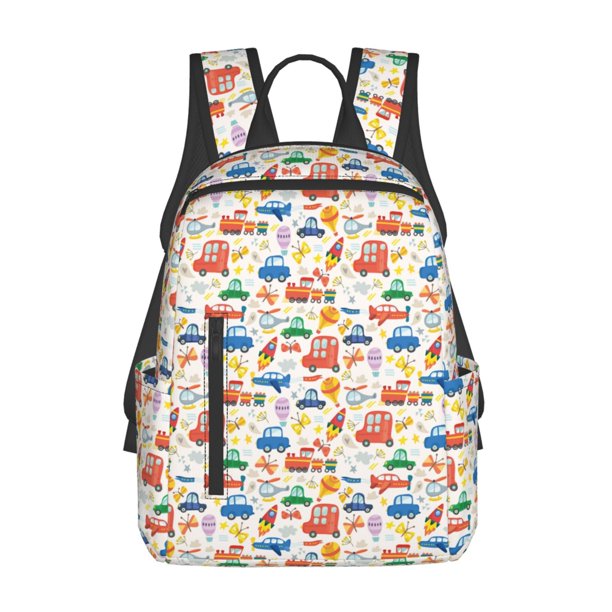 Easygdp Cartoon Transportation para Easygdp Yak - Mochila Casual Ligera y Resistente para Viaje y Senderismo para Hombres y Mujeres